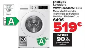 Carrefour Samsung - lavadora ww11dg5b25teec oferta