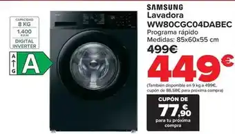 Carrefour Samsung - lavadora ww80cgc04dabec oferta