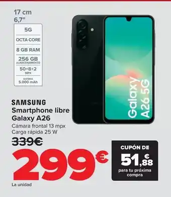 Carrefour Samsung - smartphone libre galaxy a26 oferta