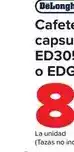Carrefour Delonghi - cafetera de capsulas mini me ed305 blanca o roja o edg155 negra oferta