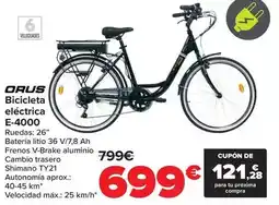 Carrefour Orus - bicicleta eléctrica e-4000 oferta