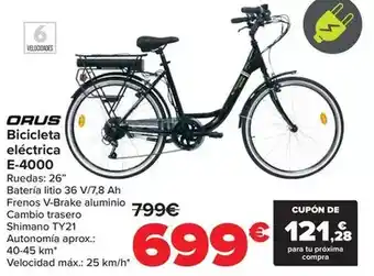 Carrefour Orus - bicicleta eléctrica e-4000 oferta