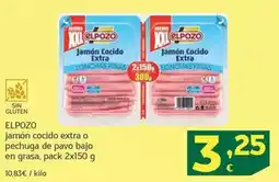 HiperDino Elpozo - jamon cocido extra o pechuga de pavo bajo en grasa oferta