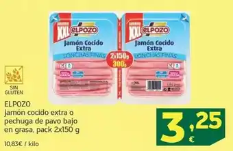 HiperDino Elpozo - jamon cocido extra o pechuga de pavo bajo en grasa oferta