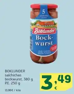 HiperDino Boklunder - salchichas bockwurst oferta