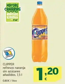 HiperDino Clipper - refresco naranja sin azucares anadidos oferta