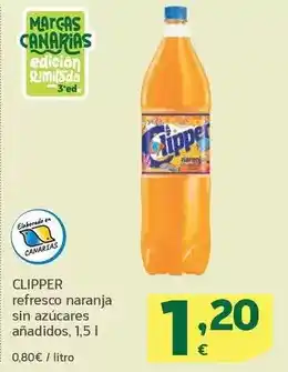 HiperDino Clipper - refresco naranja sin azucares anadidos oferta