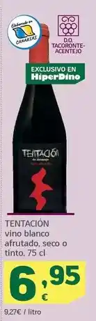 HiperDino Tentación - vino blanco afrutado, seco o tinto oferta