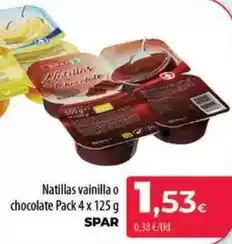 Spar La Palma Spar - natillas vainilla o chocolate oferta