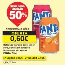 Economy Cash Fanta - refresco naranja zero, limón zero, sandía sin azúcar o frambuesa sin azúcar oferta