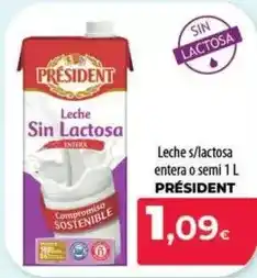 Spar La Palma Président - leche s/lactosa entera o semi oferta