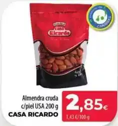 Spar La Palma Casa ricardo - almendra cruda c/piel usa oferta