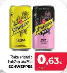 Spar La Palma Schweppes - tonica original o pink zero oferta