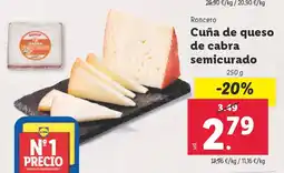 Lidl RONCERO Cuña de queso de cabra semicurado oferta