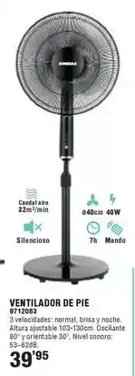 Optimus Ventilador de pie oferta