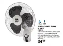 Optimus Ventilador de pared blanco oferta