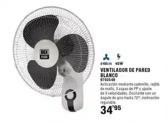 Optimus Ventilador de pared blanco oferta