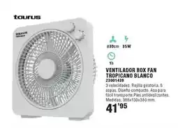 Optimus Taurus - ventilador box fan tropicano blanco oferta