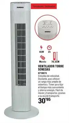 Optimus Ventilador torre sonedas oferta