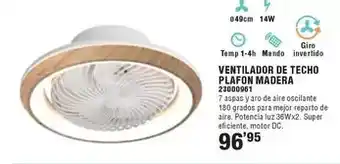 Optimus Ventilador de techo plafon madera oferta