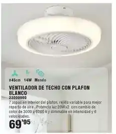Optimus Ventilador de techo con plafon blanco oferta