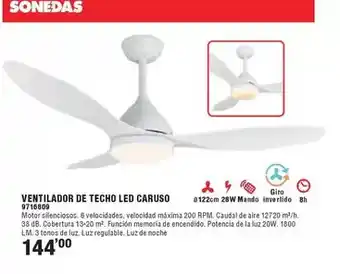 Optimus Ventilador de techo led caruso oferta