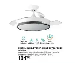 Optimus Ventilador de techo aspas retráctil oferta