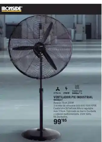 Optimus Ironside - ventilador pie industrial oferta