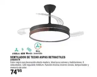 Optimus Ventilador de techo aspas retractiles oferta