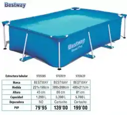 Optimus Bestway - estuctura tubular mara medida altura oferta