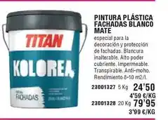 Optimus Pintura plástica fachadas blanco mate oferta