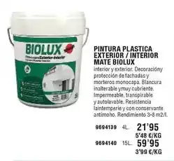 Optimus Pintura plastica exterior / interior oferta