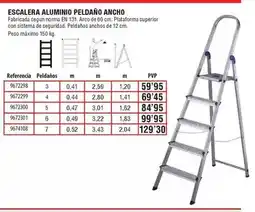 Optimus Escalera aluminio peldaño ancho oferta
