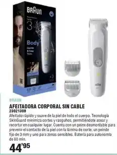 Optimus Braun - afeitadora corporal sin cable oferta