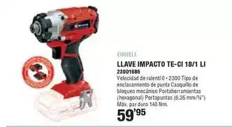 Optimus Einhell - llave impacto te-ci 18/1 li oferta
