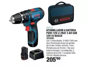 Optimus Atornillador a bateria perc 12v li 2bat 2 ah gsb 12v-15 oferta