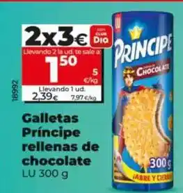 Dia Lu - galletas príncipe rellenas de chocolate oferta