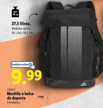 Lidl Crivit - mochila o bolsa de deporte oferta