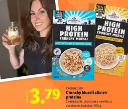 Lidl Crownfield - crunchy muesli alto en proteina oferta