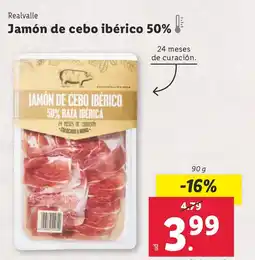Lidl REALVALLE Jamón de cebo ibérico 50% oferta