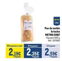 Makro Chef - pan de molde brioche oferta