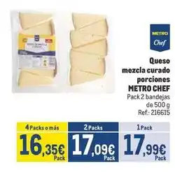 Makro Chef - queso mezcla curado porciones oferta