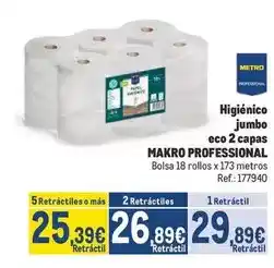 Makro Makro - higiénico jumbo eco 2 capas professional oferta