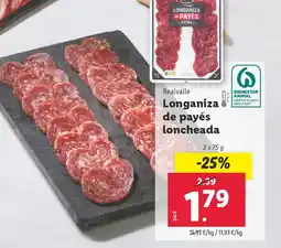 Lidl REALVALLE Longaniza de payés loncheada oferta