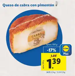 Lidl Queso de cabra con pimentón oferta