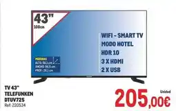 Makro Telefunken - tv 43 dtuv725 oferta