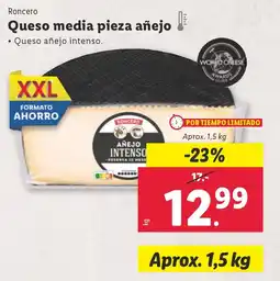 Lidl RONCERO Queso media pieza añejo oferta