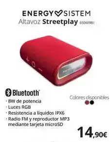 Ecomputer Energy sistem - altavoz streetplay oferta