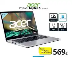 Ecomputer Acer - portátil aspire 3 oferta