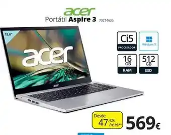 Ecomputer Acer - portátil aspire 3 oferta